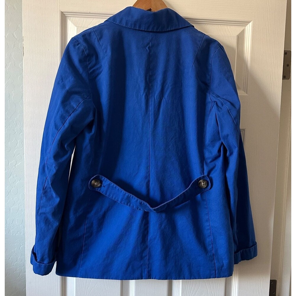 gap cobalt blue double breasted peacoat coastal preppy nautical quiet luxury lg - Picture 3 of 6